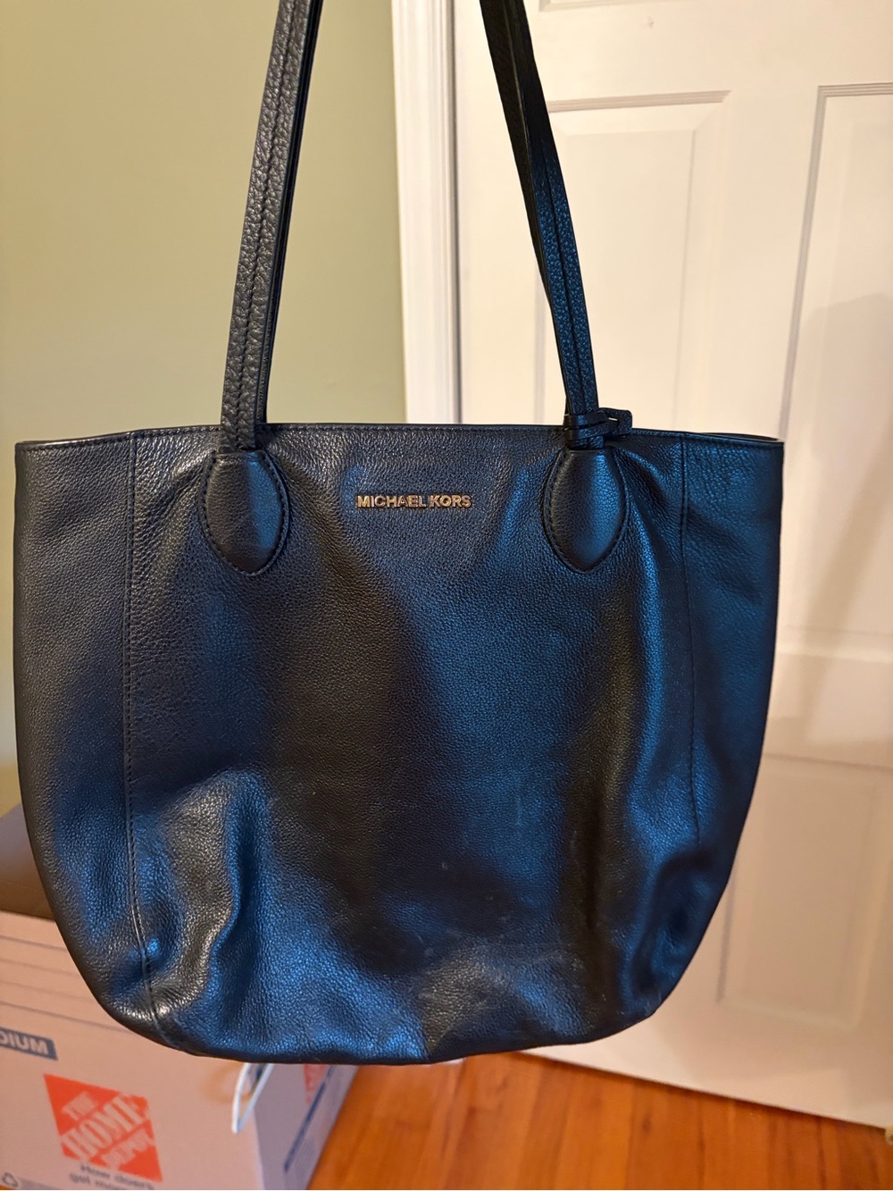 Michael Kors Black Pebbled Leather Tote